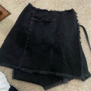Denim wrap skirt